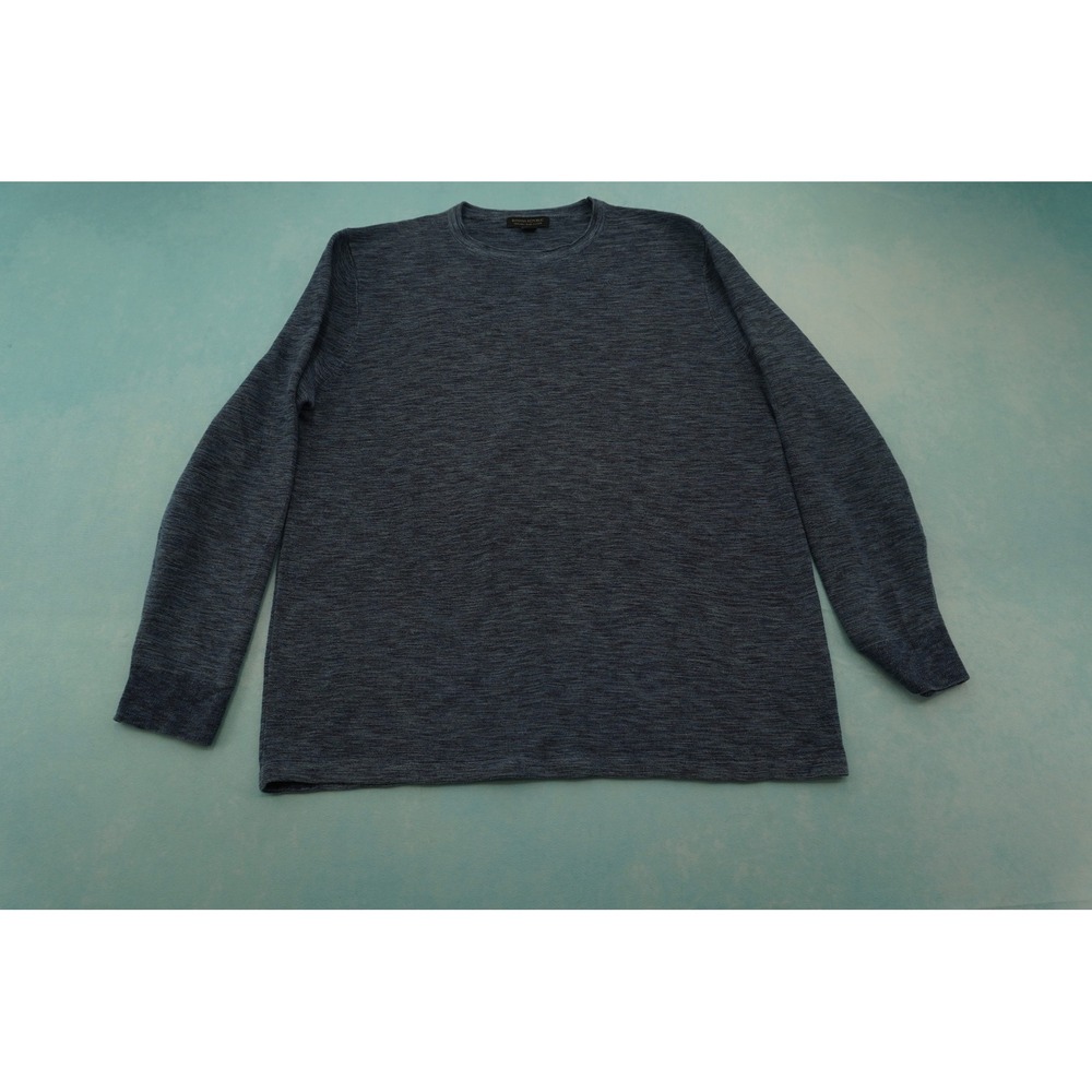 Banana Republic Mens XL Blue Organic Slub Cotton Long Sleeve Crew Neck Sweater